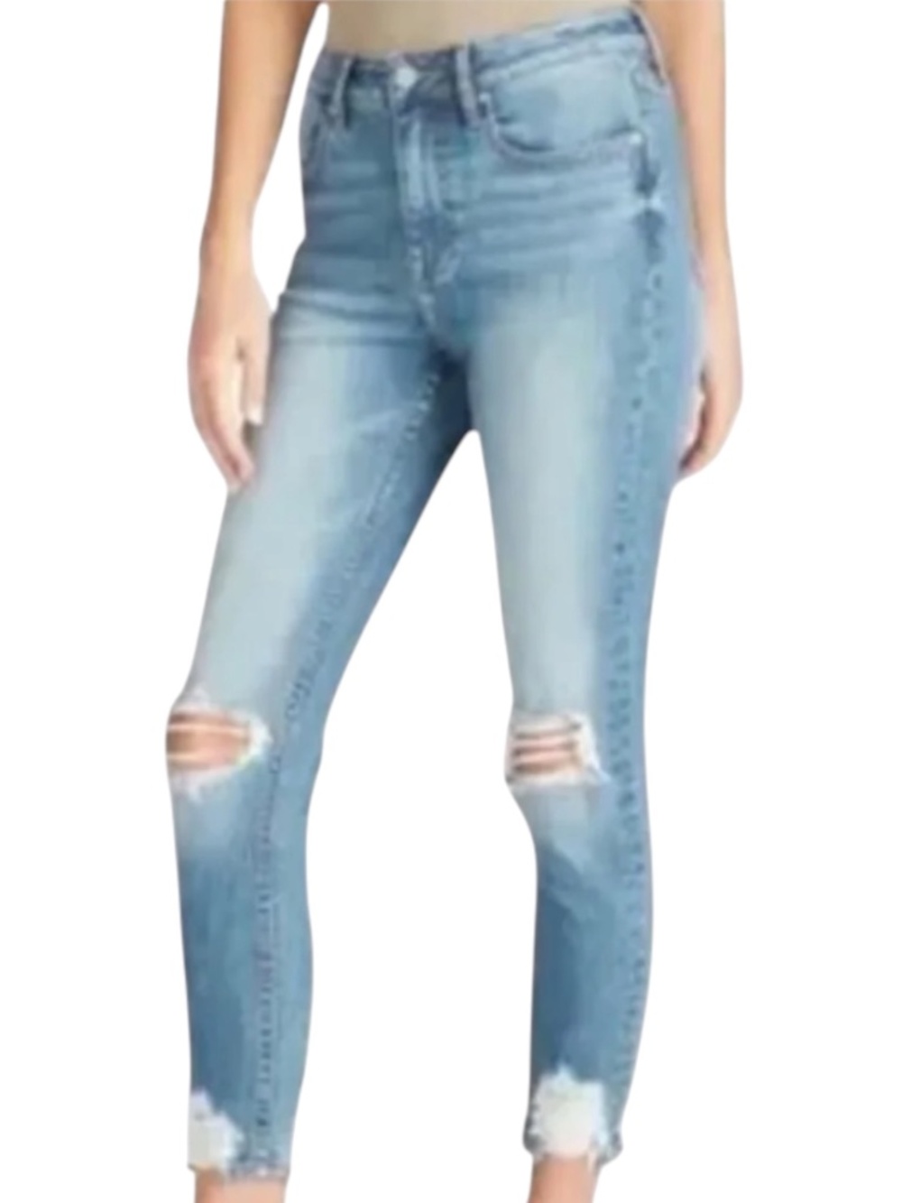 VIGOSS Ace High Rise Skinny Jeans Blue Distressed Size 24 NWT